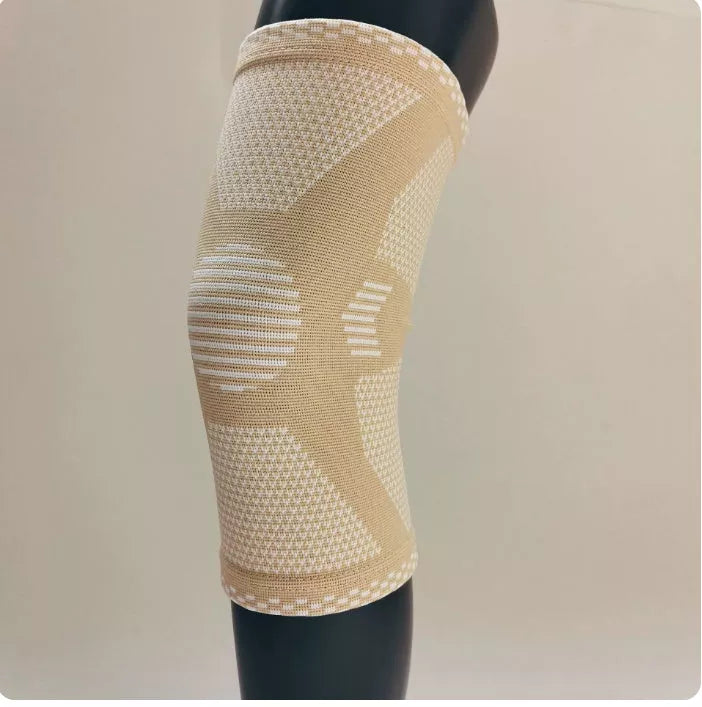 Knitted sports knee pads in green and black, sizes S to XL, for football, basketball, and more