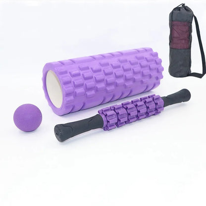33cm black foam roller with six gear massage bars for muscle relief
