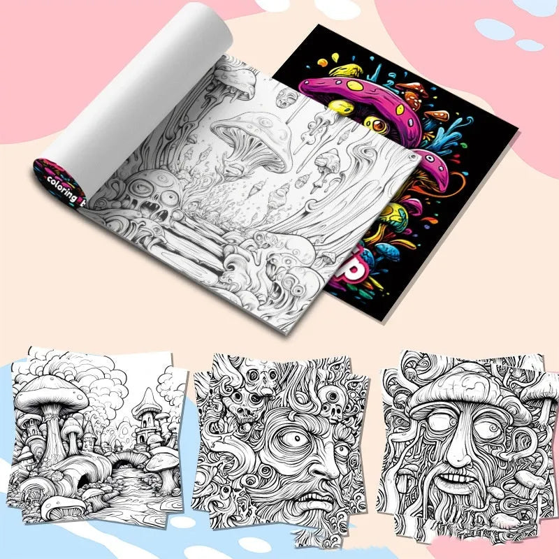 Acid Tour coloured paper painting book showing its 200mm length.