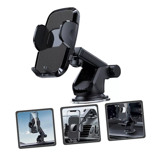 Universal car phone holder with gravity sucker for secure device mounting