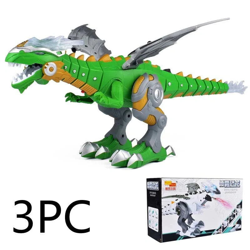Intelligent Robot Toy Dinosaur with water spray feature in green and white colors