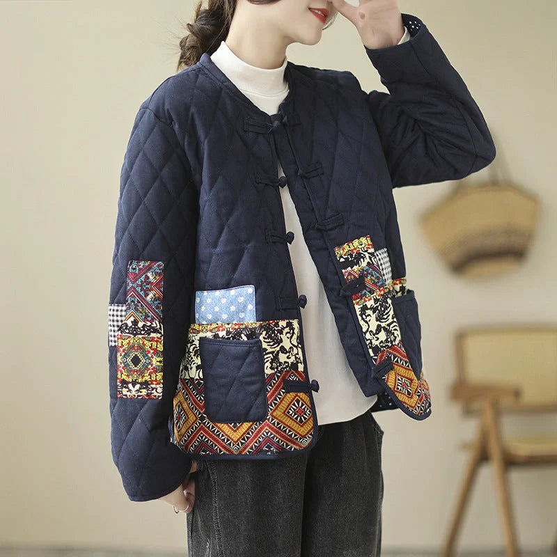 Hhomeenjoy Cozy Vintage Rhombus-Patterned Cardigan Jacket