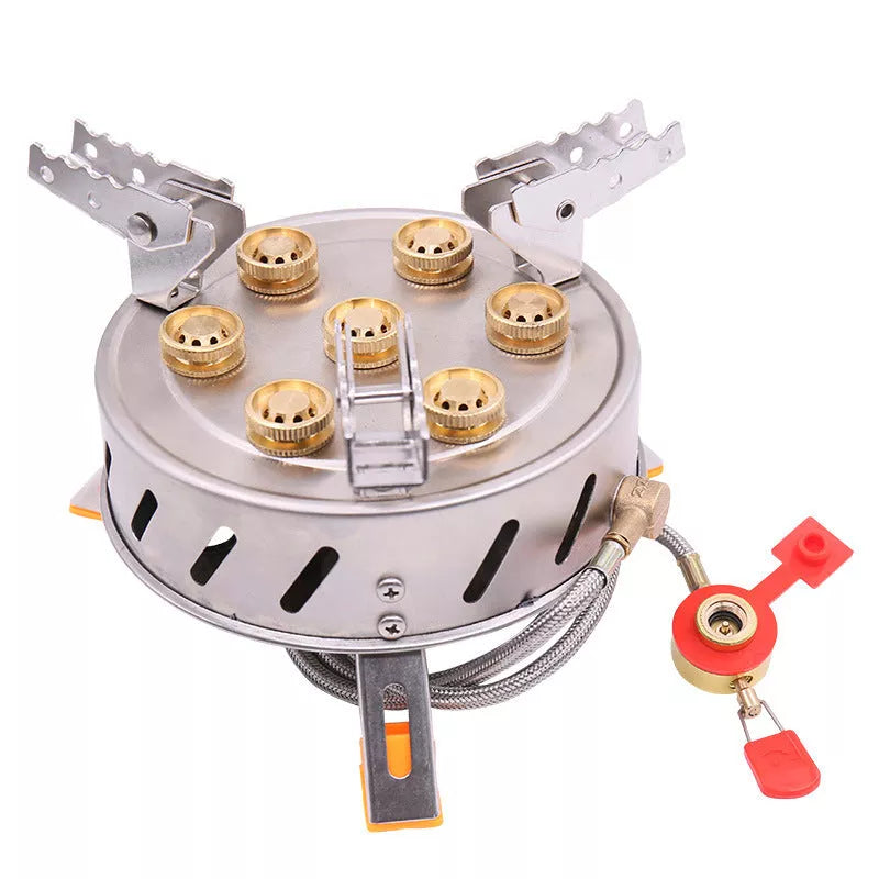 7-Burner Outdoor Camping Stove for group cooking adventures