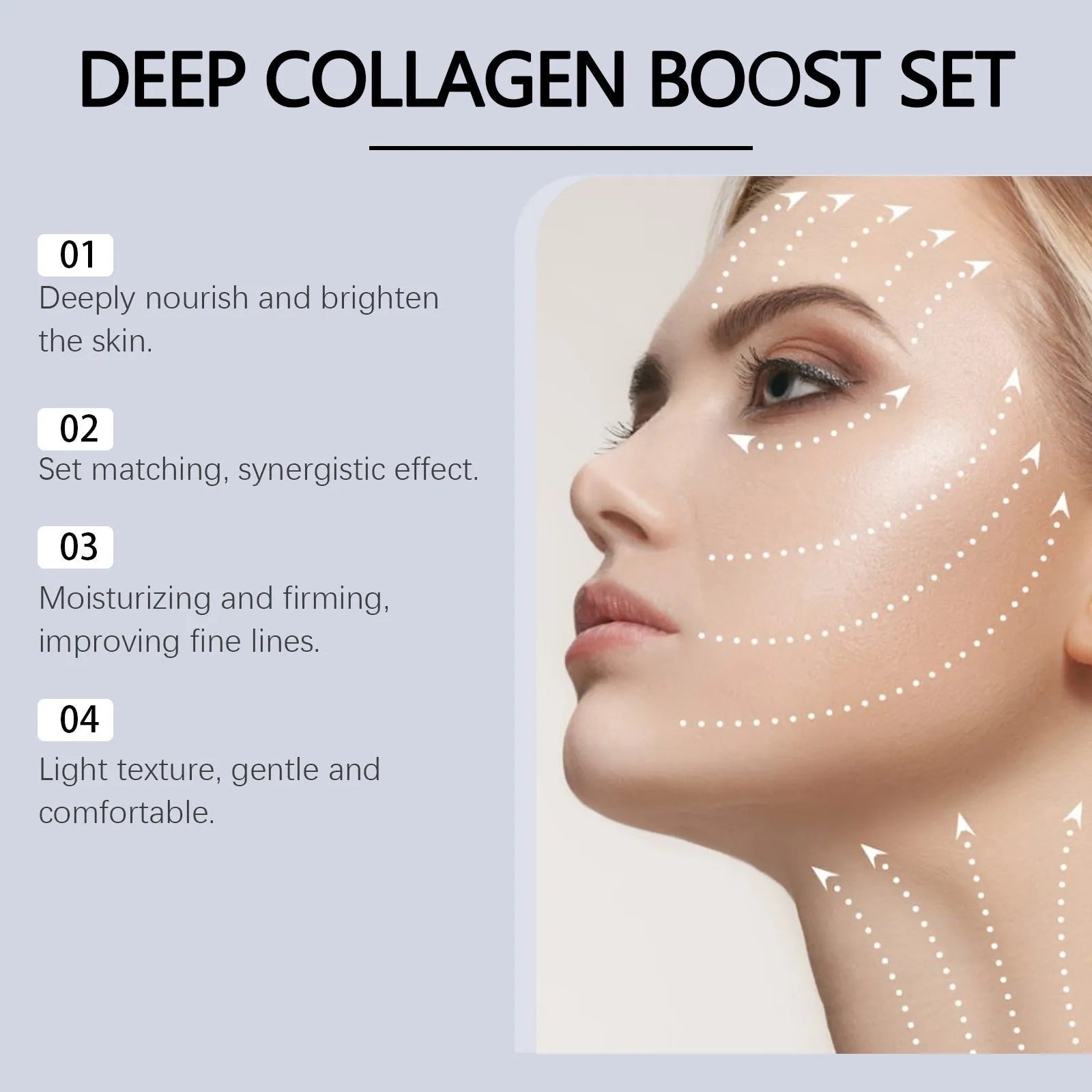 Collagen moisturising facial mask kit with 30ml essence serum bottle
