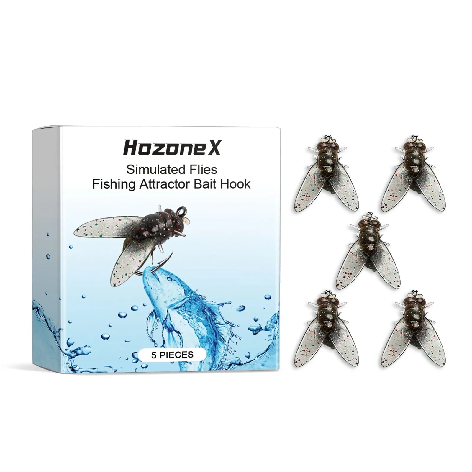 Five 1.5cm biomimetic insect fishing lures made from TPR and soft silicone materials