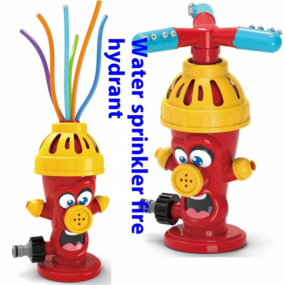 Colorful outdoor water sprinkler toy with cactus-shaped design for kids to enjoy in the backyard