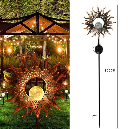 LED Solar Flame Metal Decorative Light in various styles for outdoor illumination