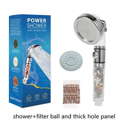 Household Negative Ion Pressurized Shower Head with adjustable modes and water-saving feature