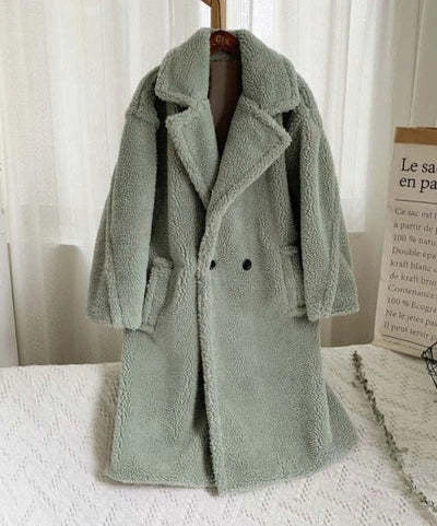 Stylish women's winter faux fur coat with pockets in various colors