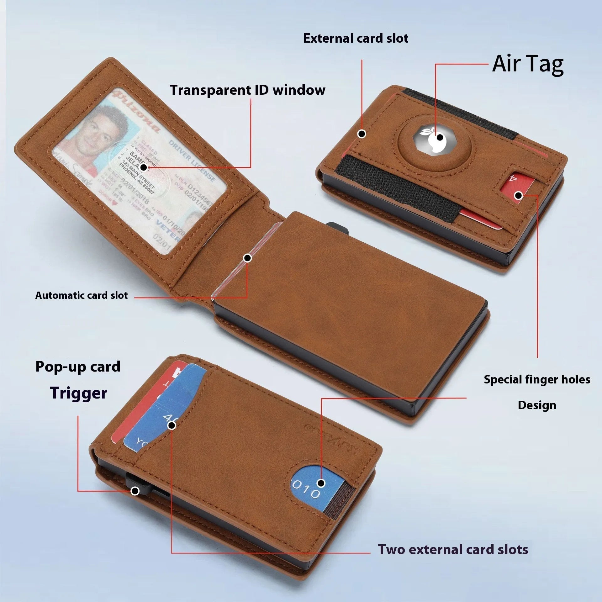 Men's RFID blocking card holder wallet in microfiber available in three colours