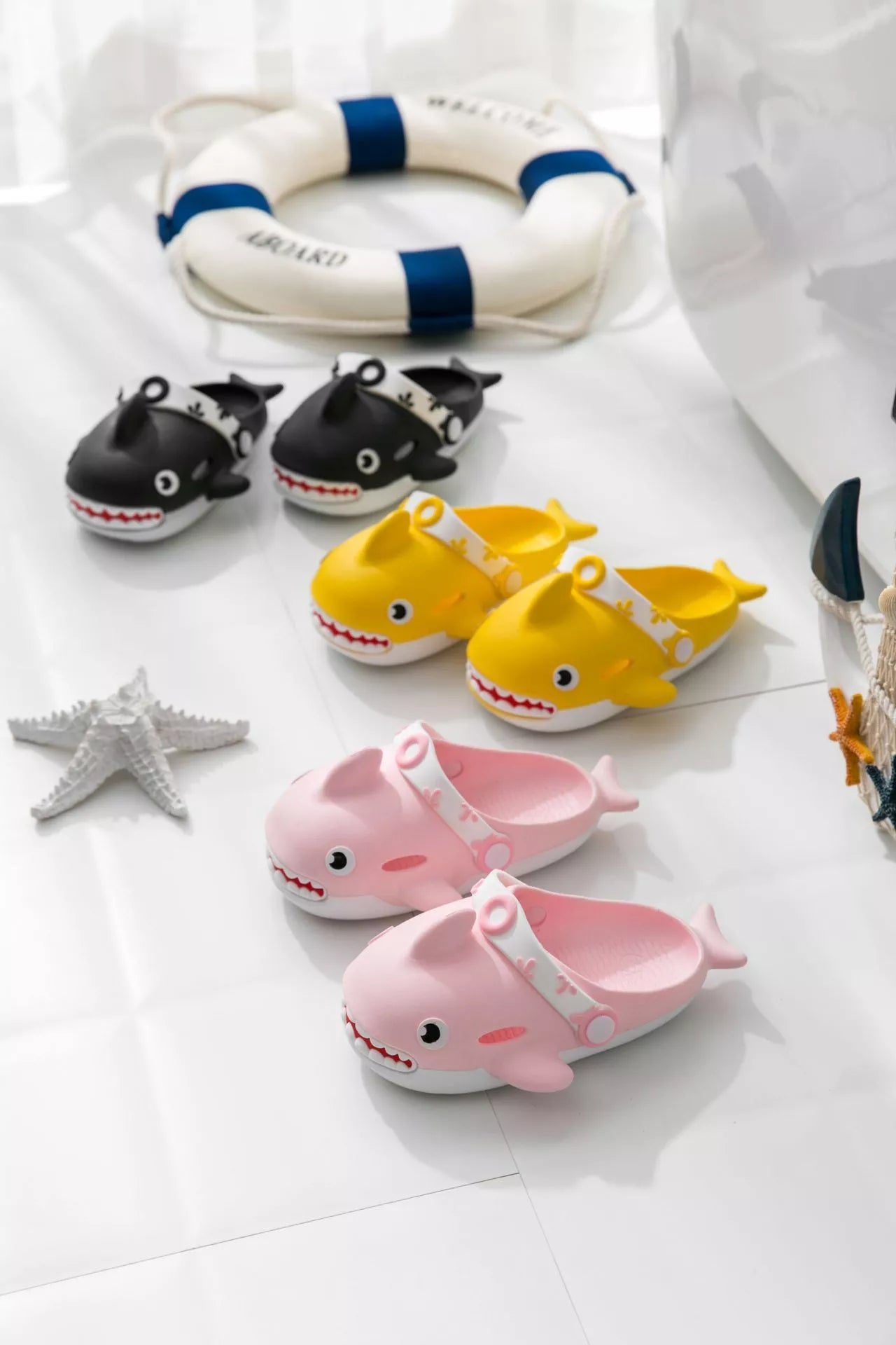 Kids Summer PVC Bathroom Slippers in yellow, green, blue, black, and pink
