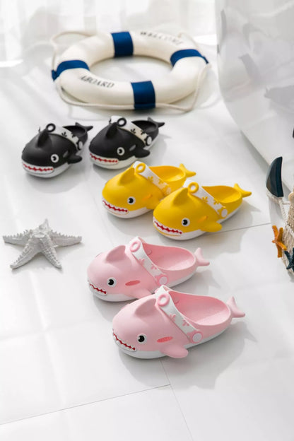 Kids Summer PVC Bathroom Slippers in yellow, green, blue, black, and pink