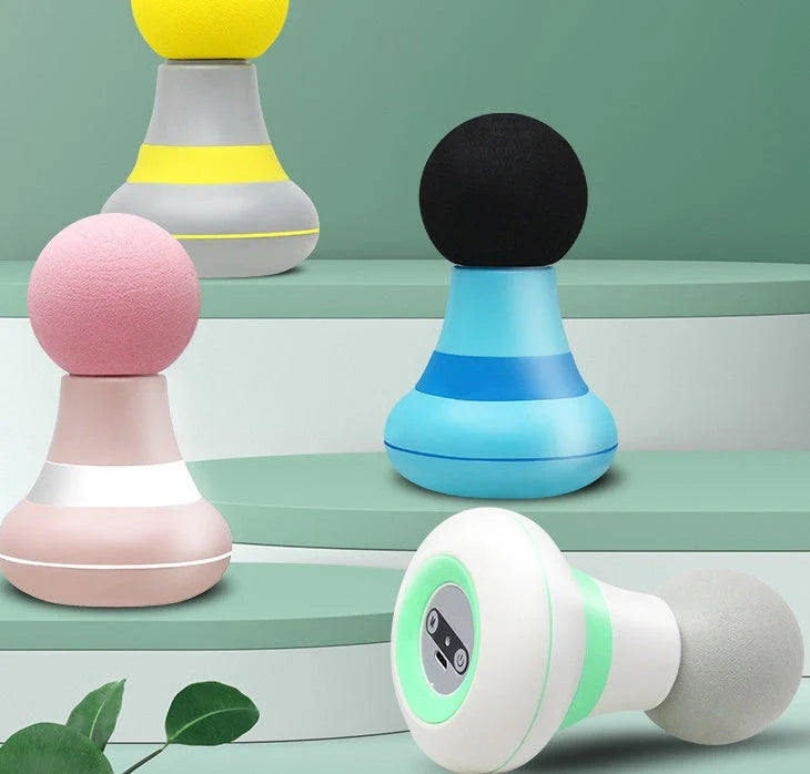 Portable pocket-sized massage gun with powerful 6,000 RPM motor for deep tissue relief and long-lasting 20-hour battery