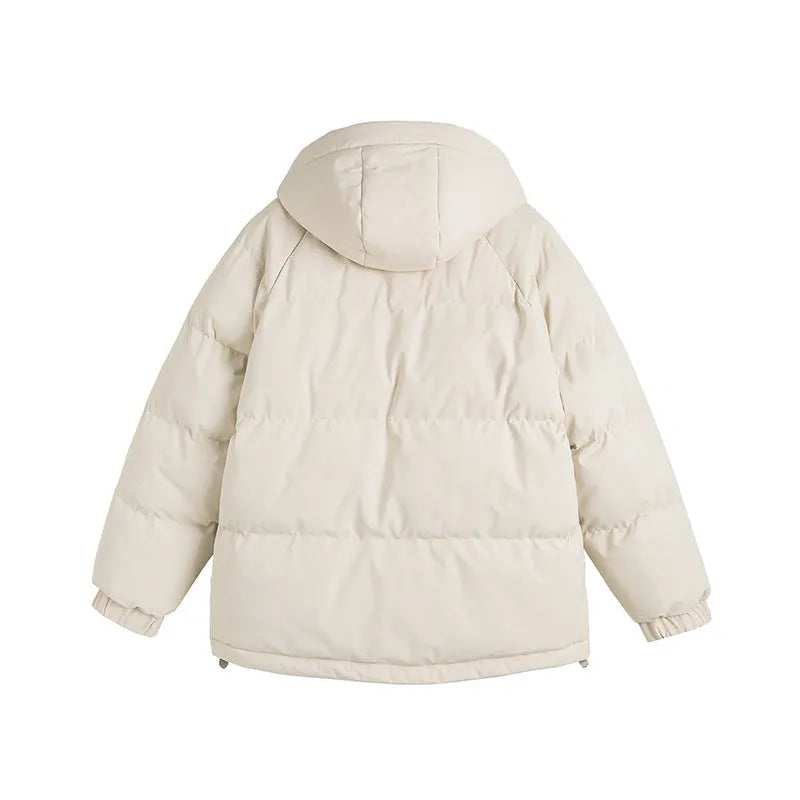 Winter cotton-padded coat in loose fit with side pockets, available in six colours including mustard yellow and light blue
