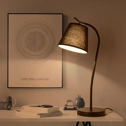 Modern Nordic style table lamp with LED light source and dimmer switch control for study environments