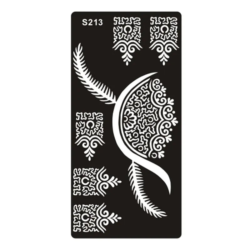 Geometric hollow design temporary tattoo sticker in Southeast Asian style on water transfer paper