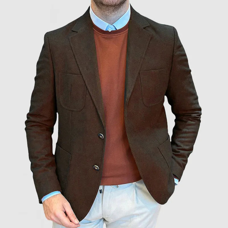 Men's loose retro cotton suit in army green, showing solid colour and casual design with sizing from S to XXXL