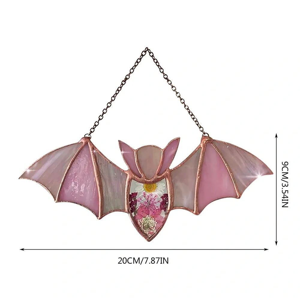 Colourful acrylic bat pendant, 15cm wide, for Halloween haunted house home decorations