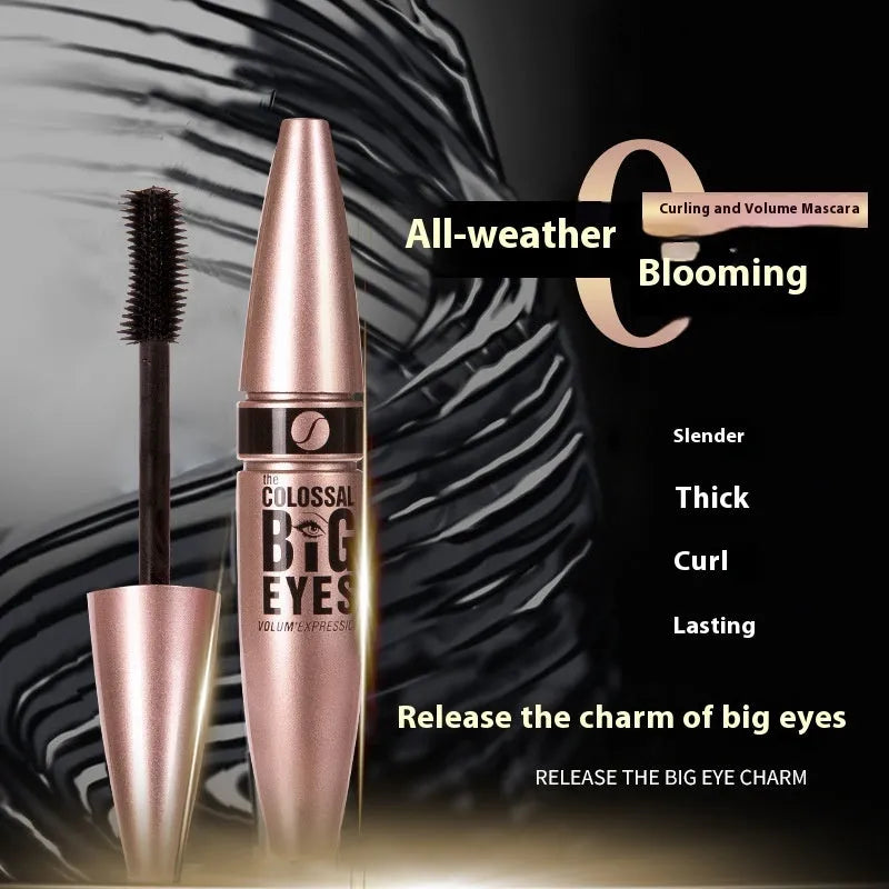 Black sweatproof waterproof long curling mascara, 12ml, smudge-proof shaping formula
