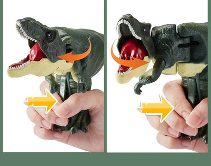 Battery-free telescopic spring swing dinosaur toy for kids, green color, educational fun