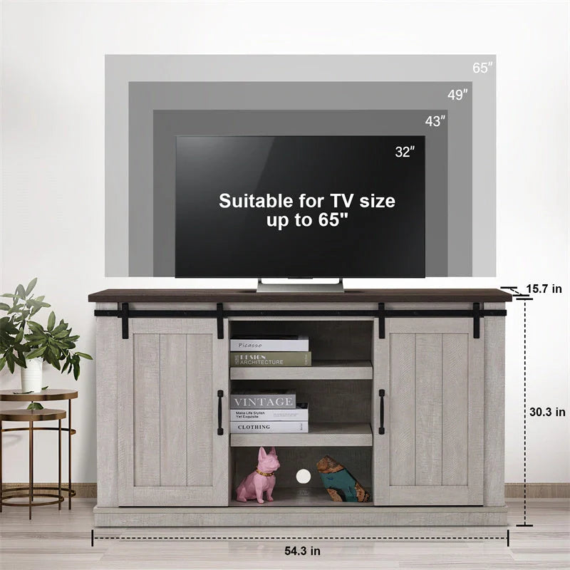 Vintage Wooden TV Cabinet in living room setting