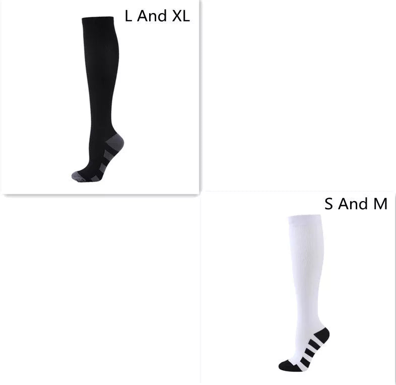 Athletic compression socks with three-bar design for men and women