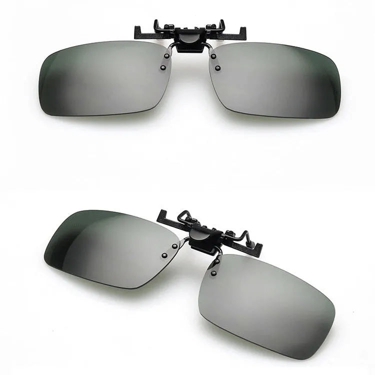 Myopia sunglasses clip fitting over prescription glasses with night vision lens option for driving