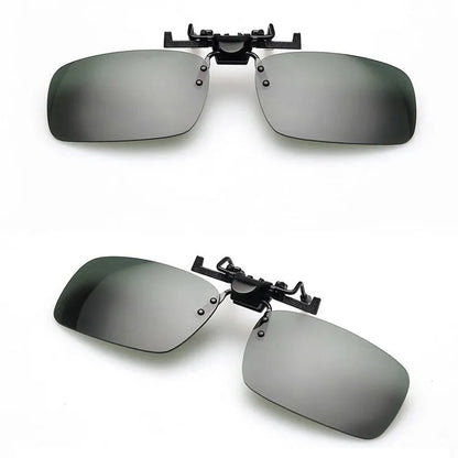Myopia sunglasses clip fitting over prescription glasses with night vision lens option for driving