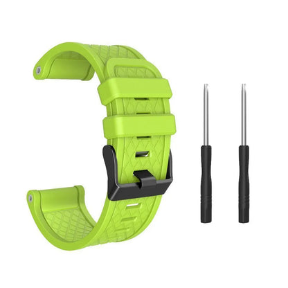 Black silicone watch strap with stainless steel fittings for Jiaming 26mm watch cases