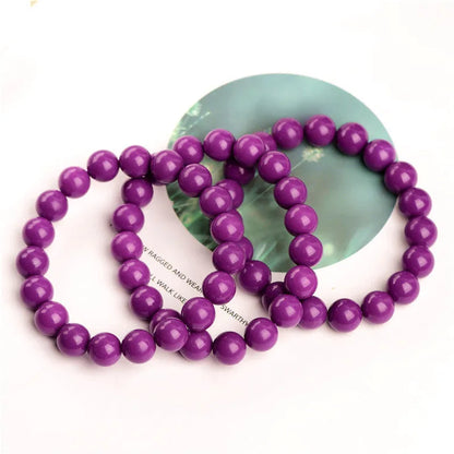 Jiuya purple mica crystal bracelet showing hand-polished finish and adjustable single circle design