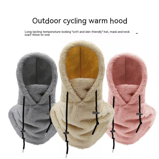 Winter cycling wind-proof cap with thickening scarf in multiple colors for cold protection