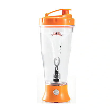 Mini automatic protein powder electric mixing cup in black, green, white, or orange colours