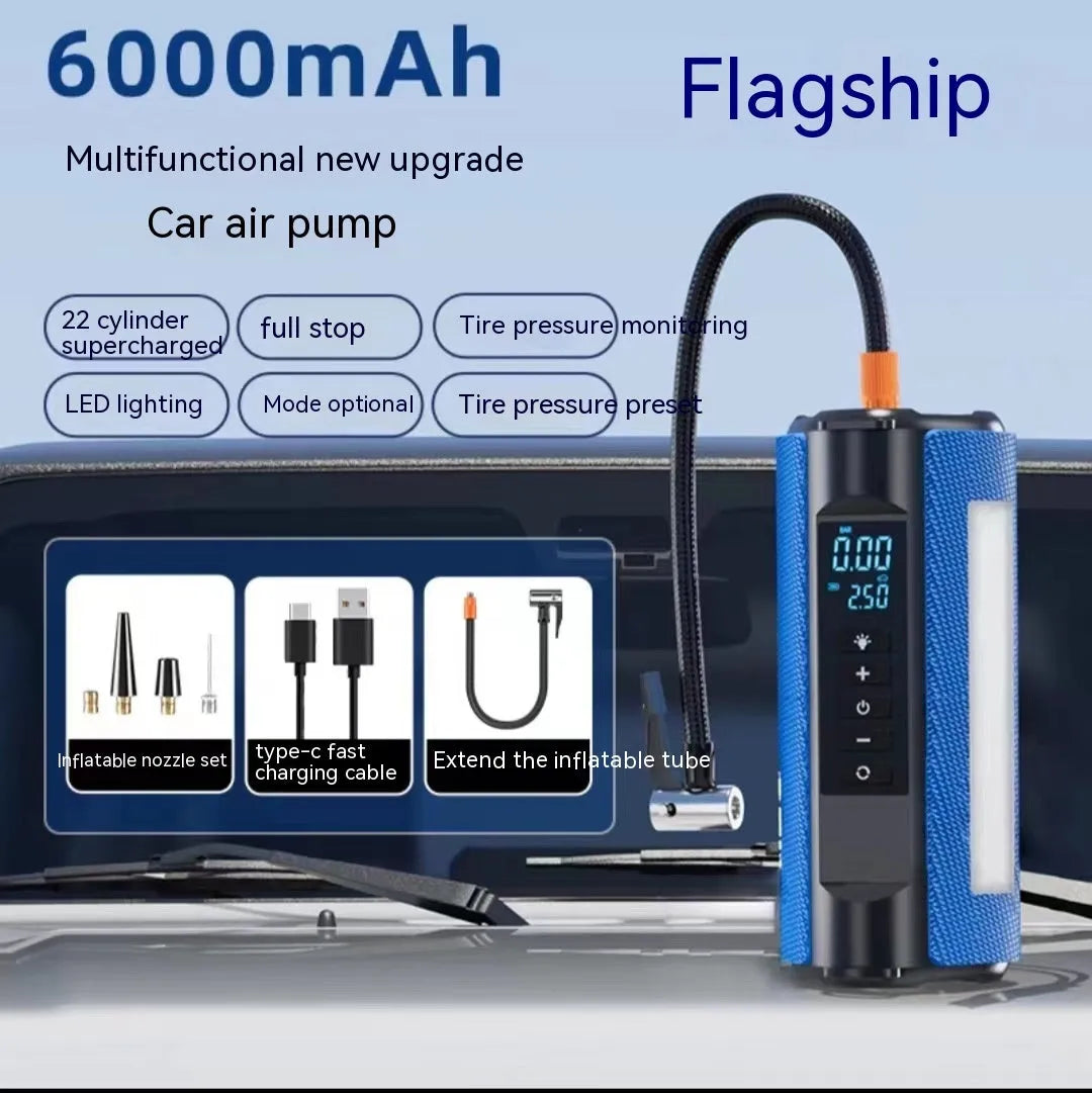 TS01 portable electric car tyre air pump with digital display and USB charging port