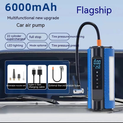 TS01 portable electric car tyre air pump with digital display and USB charging port