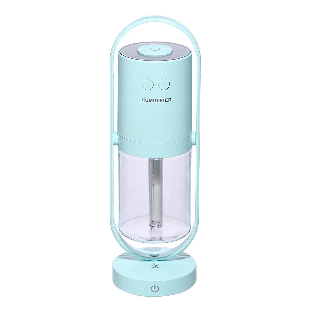 Compact desktop humidifier with starry projection feature, designed to improve air moisture and create a relaxing ambiance.