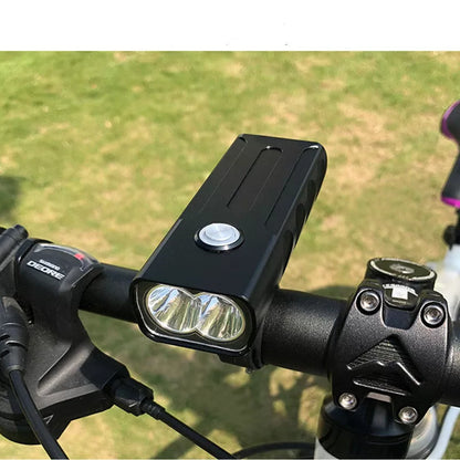 Rechargeable super bright bike headlight for night riding with 500m range and waterproof design