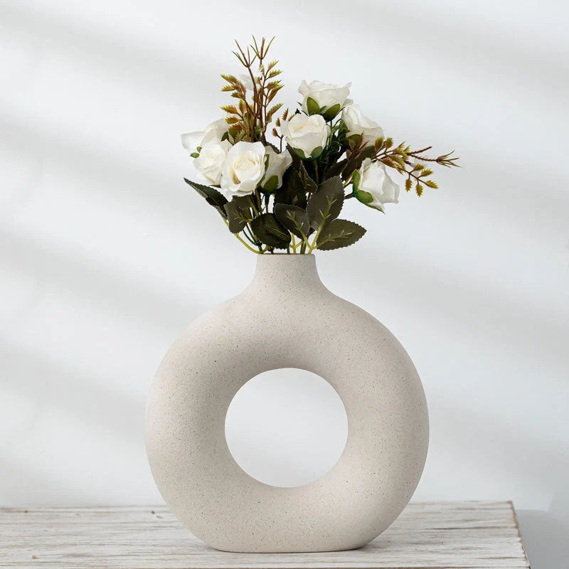 Modern frosted porcelain flower vase for elegant home decor