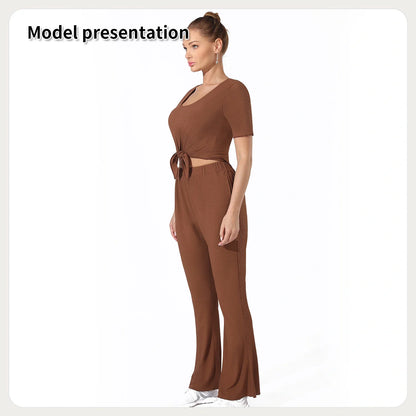 Dark green top and pants set with breathable fabric, available in sizes S to 3XL