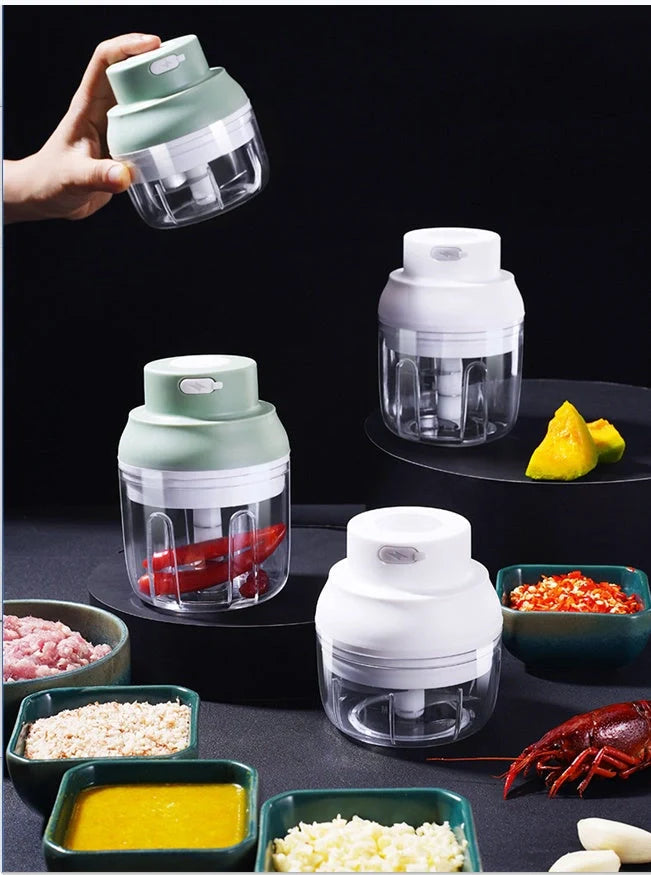 Mini Electric Garlic Masher with stainless steel blade and USB charging