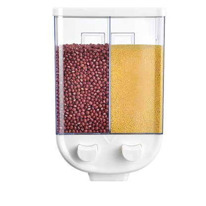 White wall mounted food storage containers with irregular shapes and airtight lids in three sizes