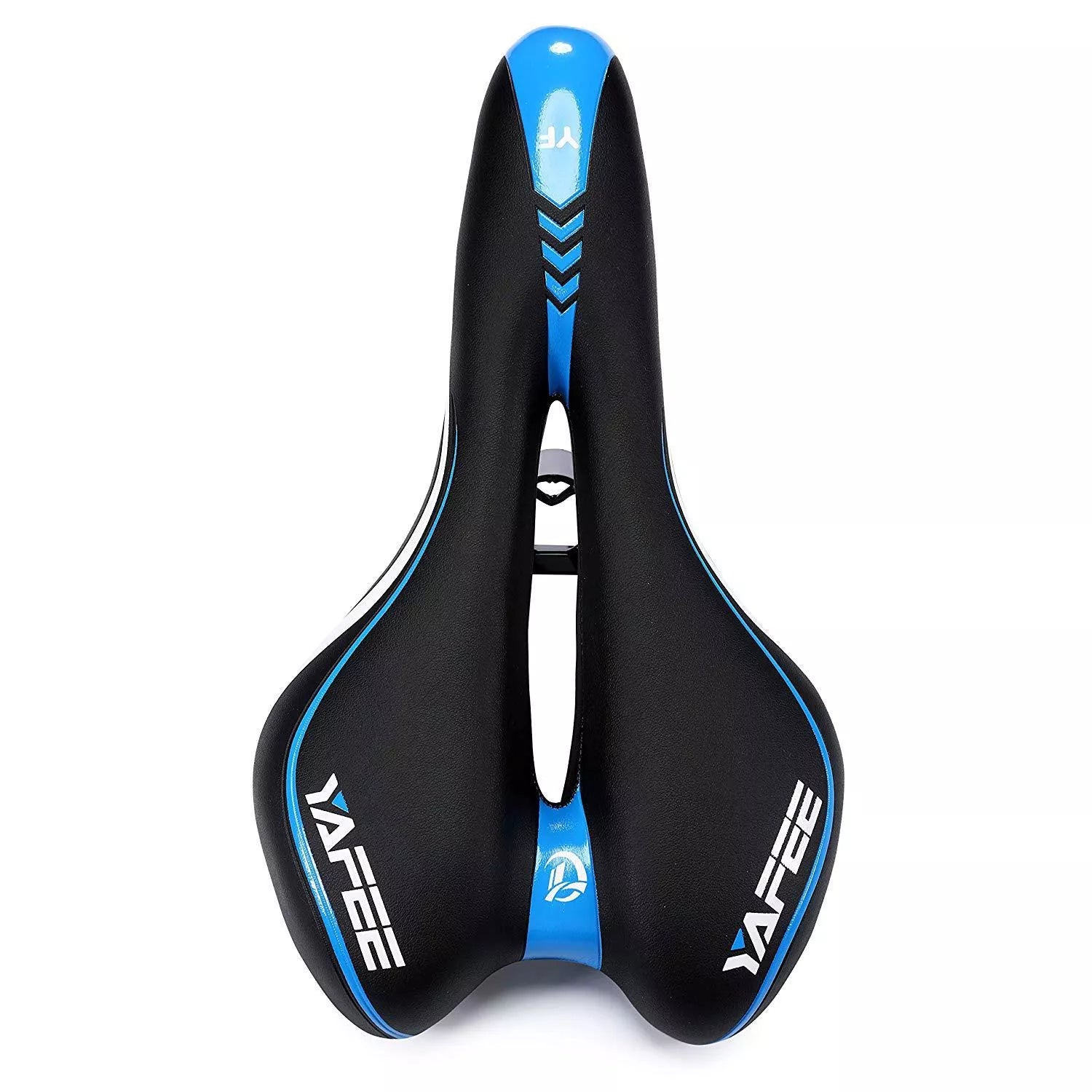 Mountain Bike Hollow Breathable Saddle Seat Cushion YF-1034-3 in black and blue
