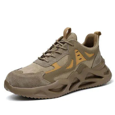 Men's anti smashing protective shoes with plastic toe cap, EVA sole, lace-up front, sizes 37-46