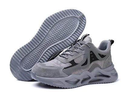 Men's anti smashing protective shoes with plastic toe cap, EVA sole, lace-up front, sizes 37-46