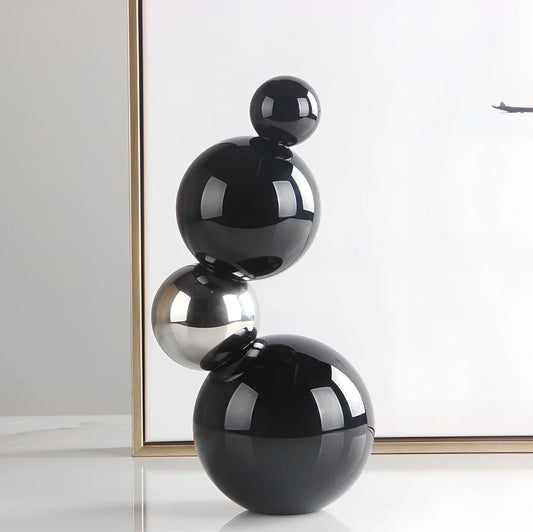 Black K9 crystal geometry desktop sculpture with polished surface and geometric angles