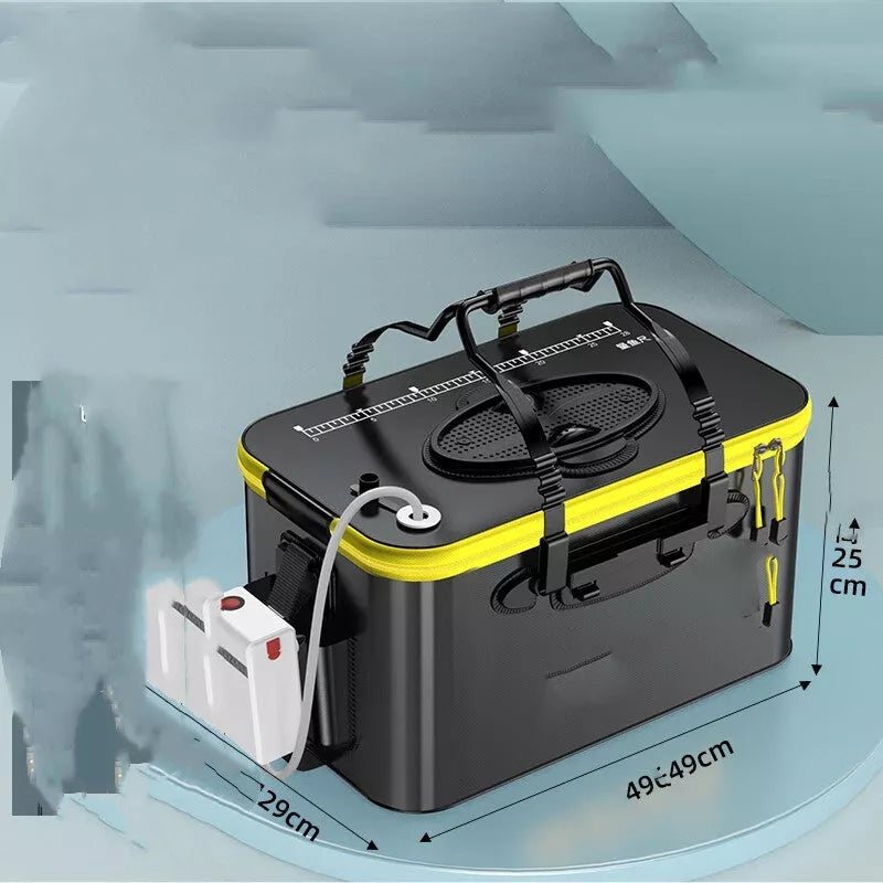 Thickened EVA Fish Protection Bucket with options for oxygen pump and multiple sizes