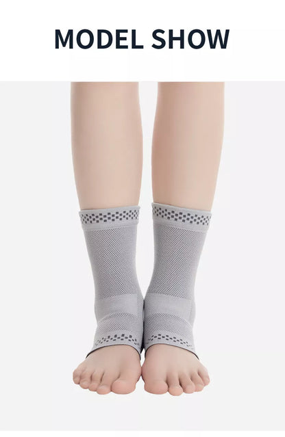 Graphene ankle brace with copper ion fabric for injury recovery and support