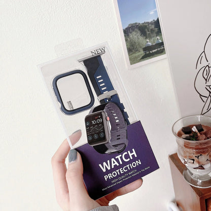 Silicone Apple Watch strap and protective case in two-colour design, sizes 38mm to 45mm
