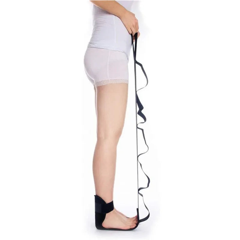 Polyester cotton rehabilitation physiotherapy stretch strap for yoga, available in Black, Blue, and Pink