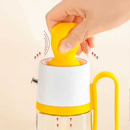 2-in-1 oil dispenser with silicone brush for BBQ and kitchen use