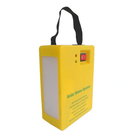 Solar-powered camping emergency lamp with waterproof housing and LED light source